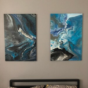 Handmade Acrylic Fluid Paintings