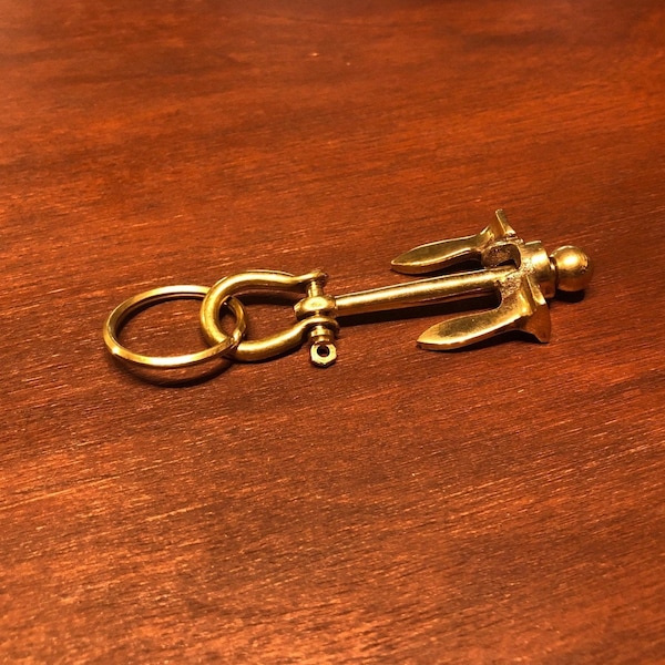 Brass Anchor Keychain