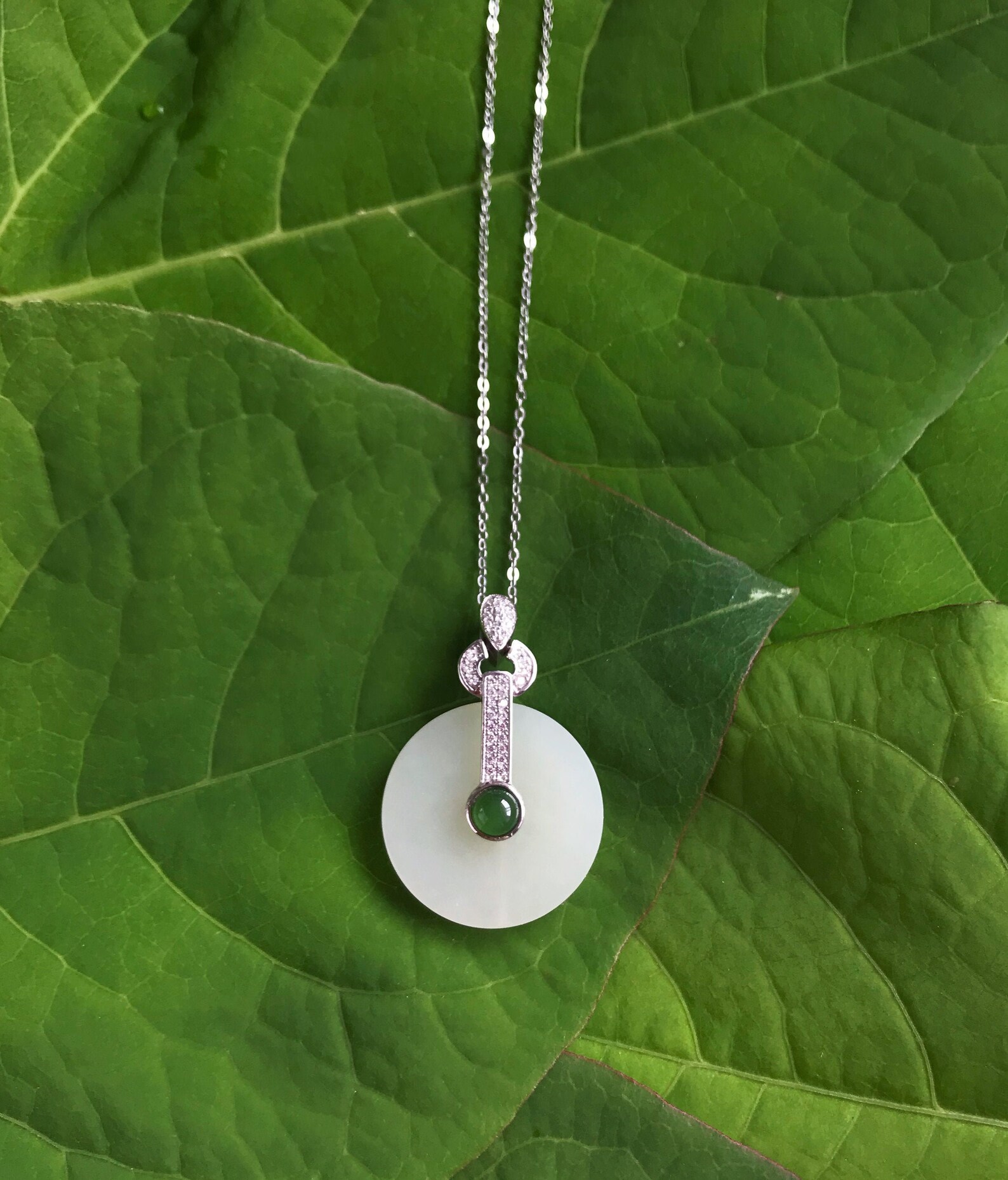 White Jade Pendant Necklace The Mindfulness Jade Royal Peace Etsy