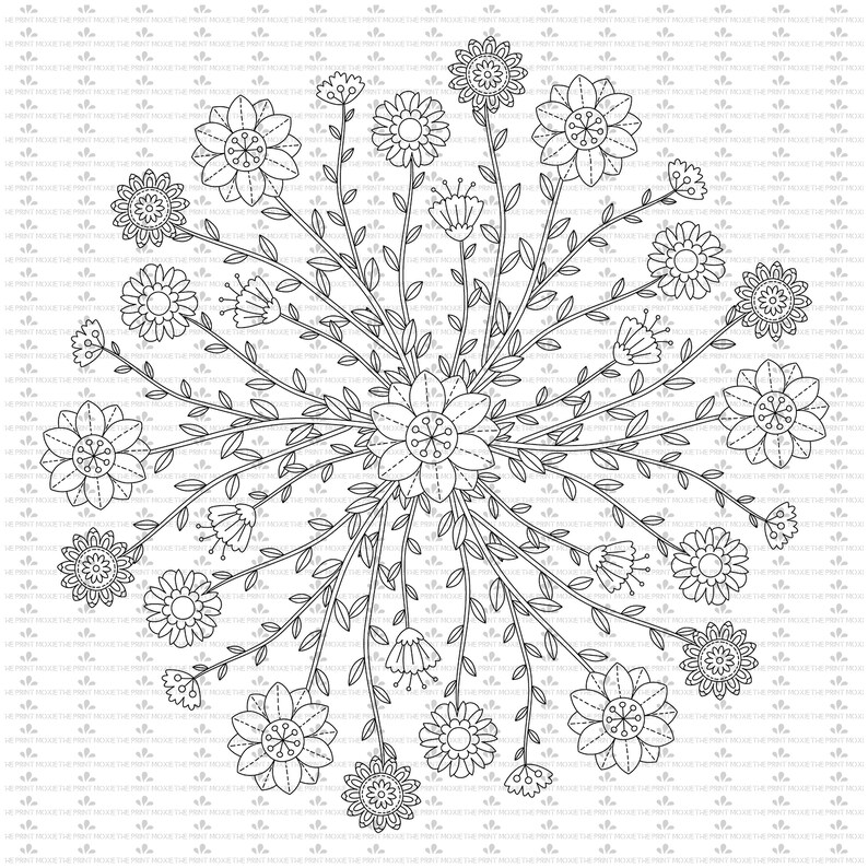 Download Mandala Svg Mandala Rectangle Coloring Pages Adult Etsy