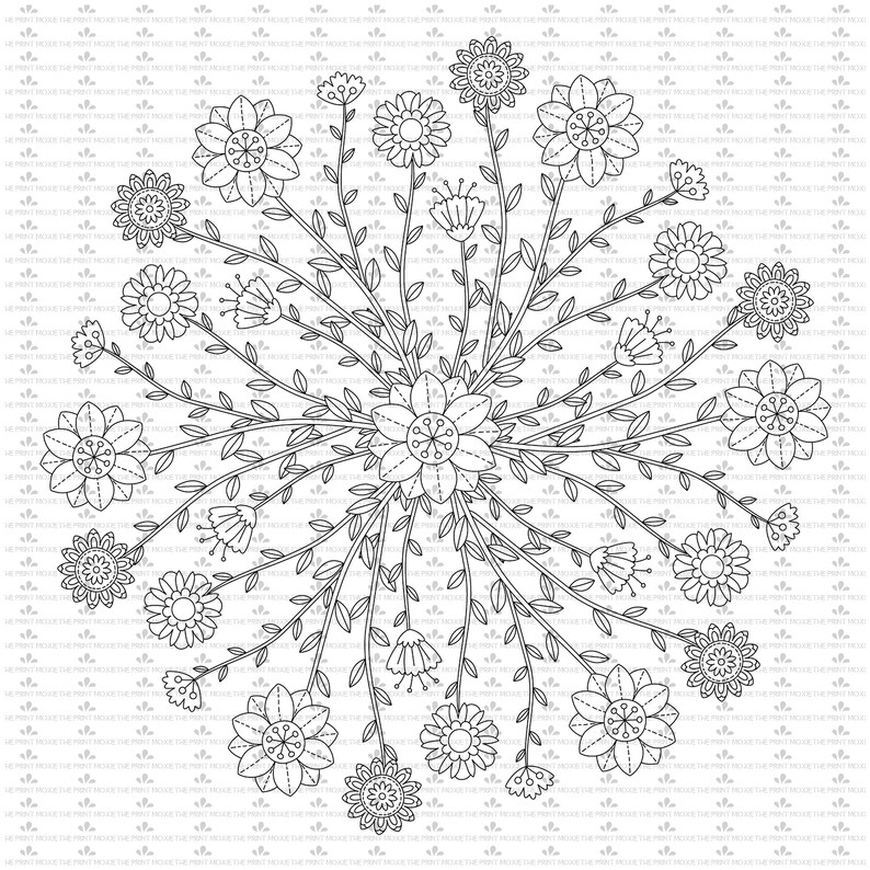 Download Mandala Svg Mandala Rectangle Coloring Pages Adult Etsy