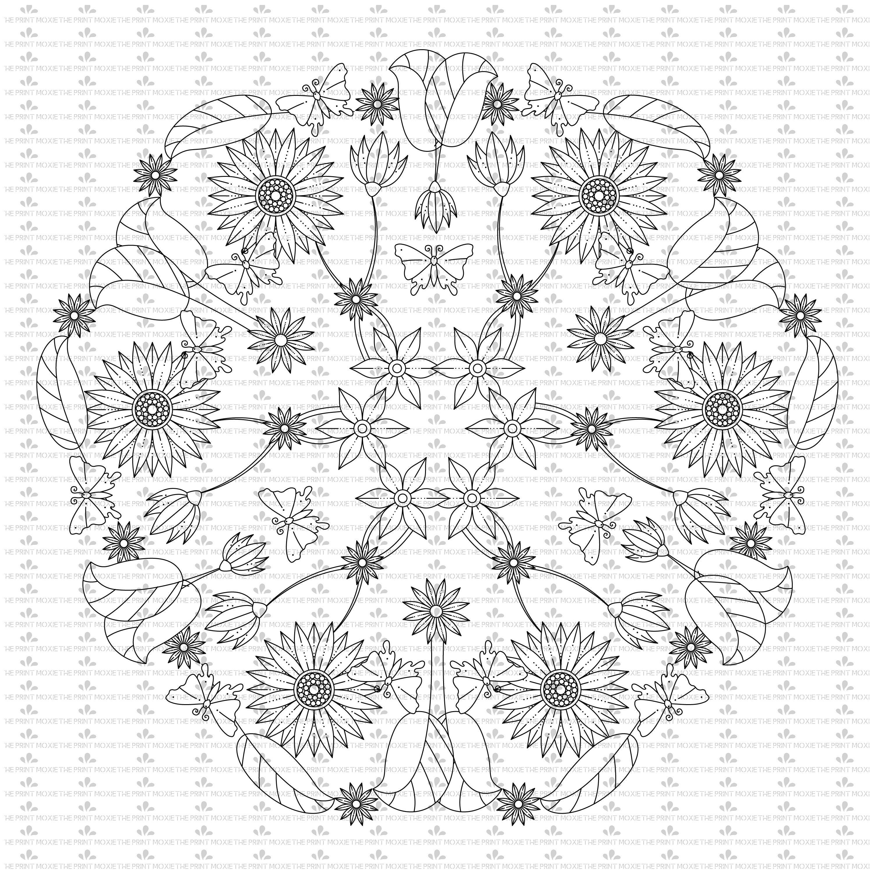 Download Mandala svg Mandala Rectangle Coloring Pages Adult | Etsy