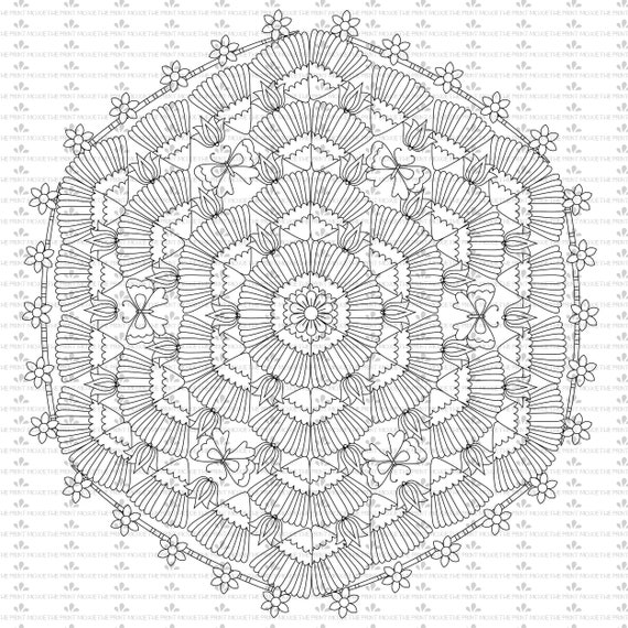 Download Mandala Svg Mandala Rectangle Coloring Pages Adult Etsy