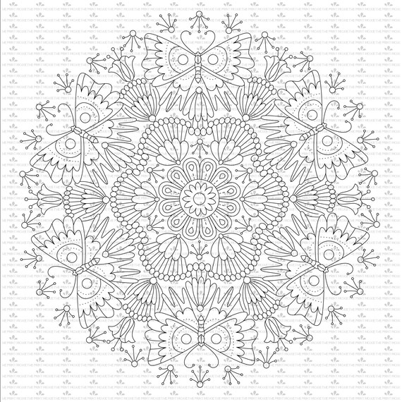 Download Mandala Svg Mandala Rectangle Coloring Pages Adult Etsy