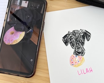 Dog Doodle | Custom Colored Pencil Dog Sketch