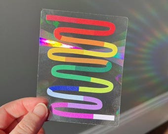 Rainbow Squiggle Suncatcher | Rainbow Window Sticker | Rainbow Maker Prism Decal