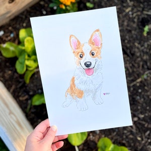 Print Corgi Illustration | Watercolor Art Print