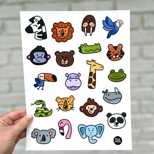 Zoo Animal Temporary Tattoo Sheet