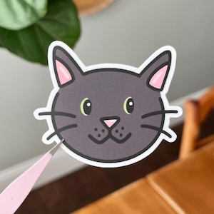 Black Cat Sticker: Waterproof Vinyl Die-Cut