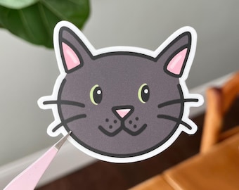 Black Cat Sticker: Waterproof Vinyl Die-Cut