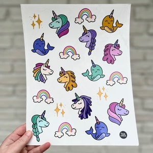 Unicorn Temporary Tattoo Sheet