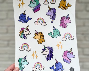 Unicorn Temporary Tattoo Sheet