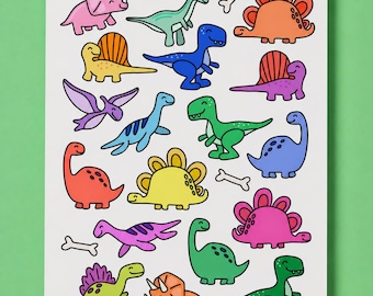 Dinosaur Temporary Tattoo Sheet