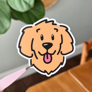 Golden Retriever Sticker | Vinyl Waterproof Dog Sticker
