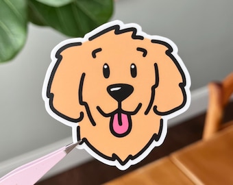 Golden Retriever Sticker | Vinyl Waterproof Dog Sticker