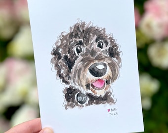 Custom Watercolor | Pet Portrait | Dog Drawing from Photo