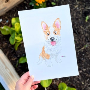 Custom Watercolor | Pet Portrait | Dog Drawing from Photo