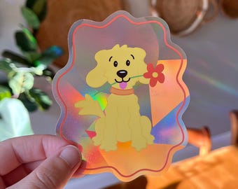 Goldendoodle Suncatcher | Rainbow Window Sticker | Rainbow Maker Prism Decal