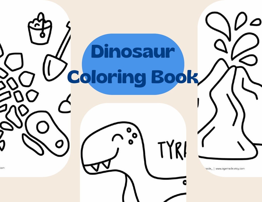 Dinosaur Coloring Book | Printable Pages - Etsy