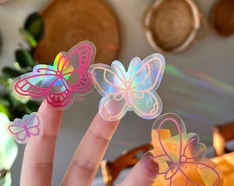 Pink Butterfly Suncatcher Sheet | Rainbow Window Sticker | Rainbow Maker Prism Decal