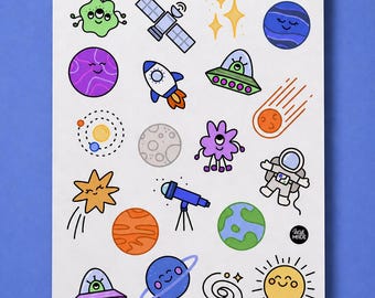 Space Temporary Tattoo Sheet