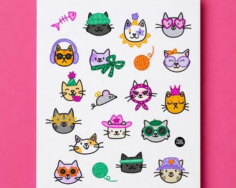 Cat Temporary Tattoo Sheet