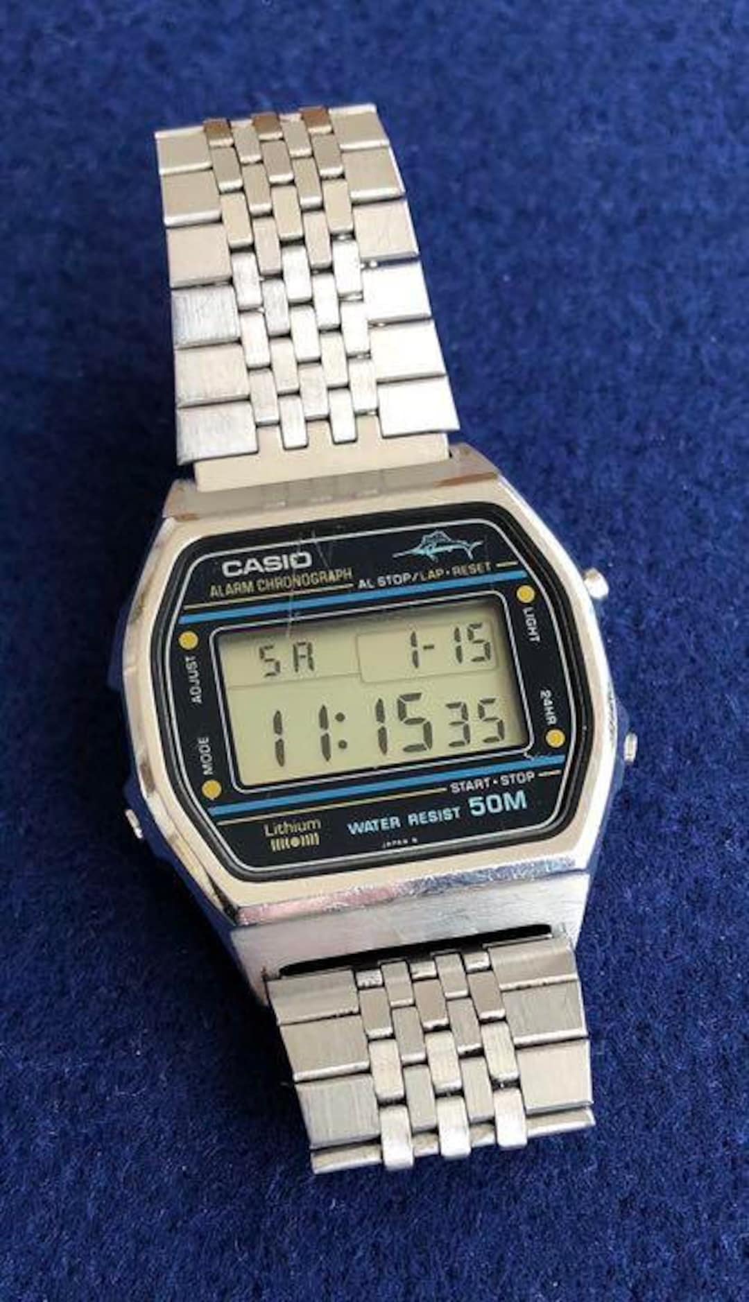 Sport Likken door elkaar haspelen Casio Marlin Men Watch 248 W-36 Quartz Alarm Chronograph 50M / - Etsy