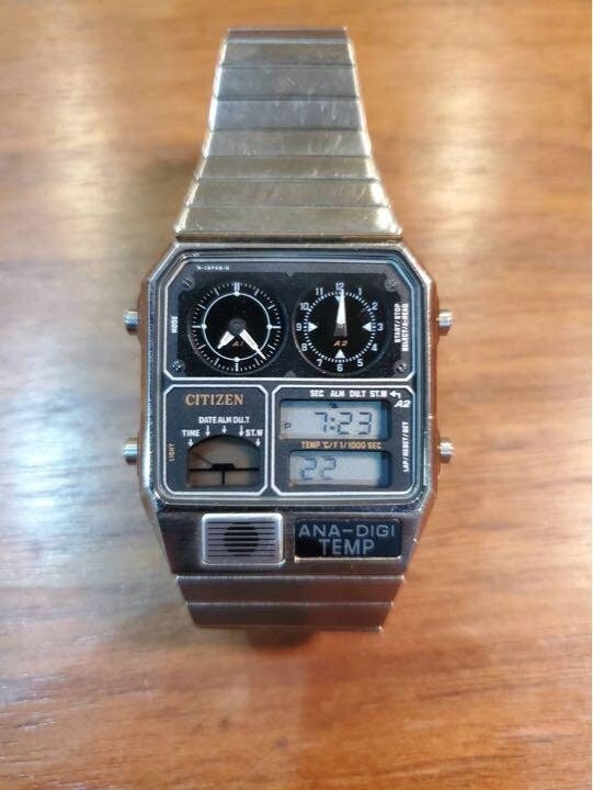 Citizen ANA DIGI TEMP  Q / Vintage analog digital watch / Retro  watch