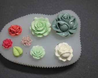 Mini Rose Handmade Silicone Mold, Candle Wax Soap Plaster Resin Polymer Clay Candy Chocolate Cake