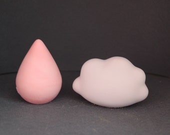 Rraindrop Cloud Moular en silicone fait main, Candle Wax Soap Plaster Resin Polymère Argile Chocolat Gâteau