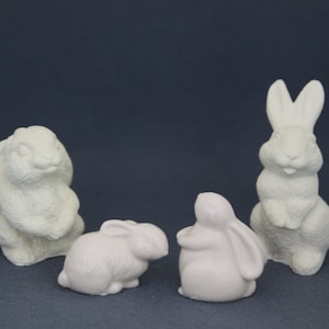 Four kinds of rabbits Handmade Silicone Mold,Candle Wax Soap Plaster Resin Polymer Clay Candy Chocolate Cake