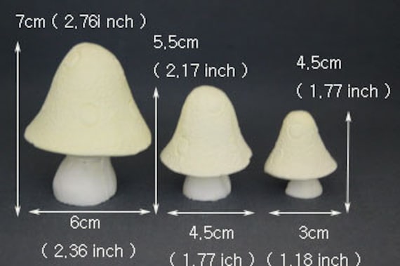 Mushrooms Silicone Mold 2 Size Small for Fondant-resin-polymer