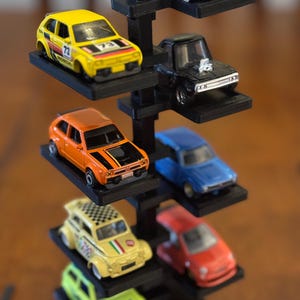 3d Print Files - Adjustable 1:64 1/64 Scale Car Truck Holder Display fits hotwheels maisto matchbox diecast vehicles Large & Small STL 3dp