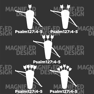 SVG - Pfeile in einem Köcher - Psalm 127: 4 - Rustikales christliches Wohndekor, Familiensegen-Zitat, Oracal Vinyl