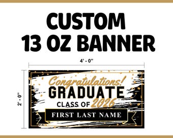 Pancarta de graduación personalizada, decoración para la fiesta de la promoción de 2026, letrero con nombre personalizado