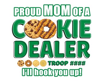 Diseño de camiseta personalizado para mamá, papá o comerciante de galletas, puesto de tropa PNG SVG PDF (descarga digital)