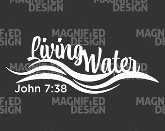Vinilo decorativo SVG Agua Viva – Juan 7:38, pegatina cristiana