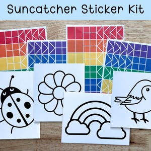 spring craft preschool craft kits for kids, butterfly suncatcher window sticker set, garden birthday party activities, spring party favors