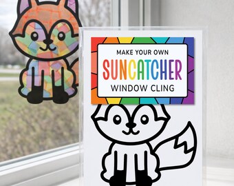 Woodland Fox Craft Kit for Kids, Forest Animal Suncatcher Window Sticker Activity