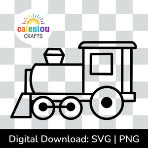 Contorno de tren PNG SVG, descarga digital instantánea para uso comercial, archivo SVG de vehículo para Cricut, archivo de corte de silueta, clipart de tren chu chu