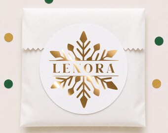 Christmas Gift Labels for Kids, Personalized Foil Holiday Gift Stickers