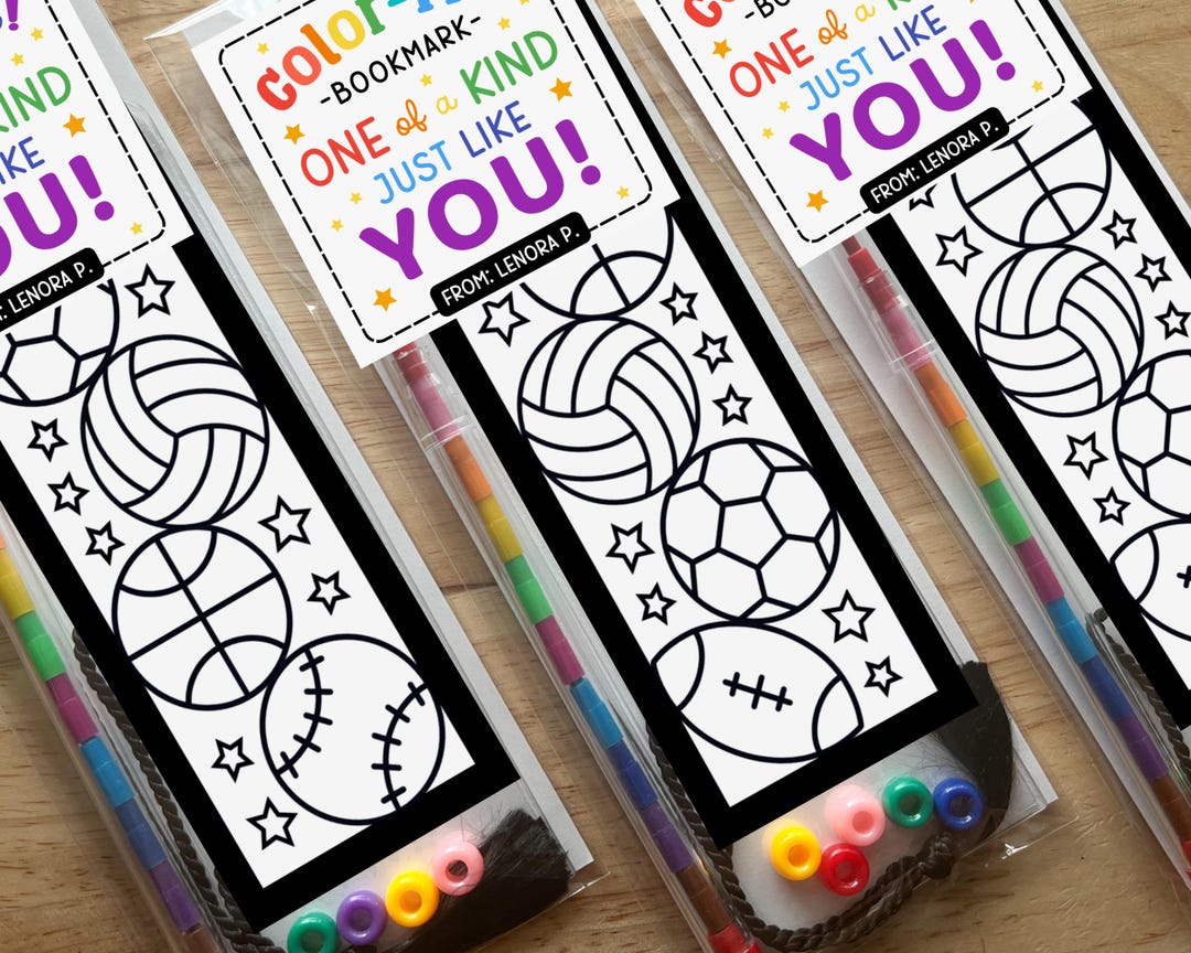 Sport Bookmark Coloring Kit for Kids, DIY Baseball Football Basketball ...