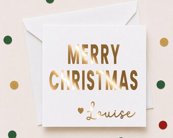 Christmas Enclosure Cards, Personalized Foil Mini Thank You Cards, Custom Gift Notes