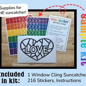 personalized name sticker suncatcher decal, faux stained glass window cling craft kits for kids, pre teenage girl gifts, art kit for toddler Bild 9