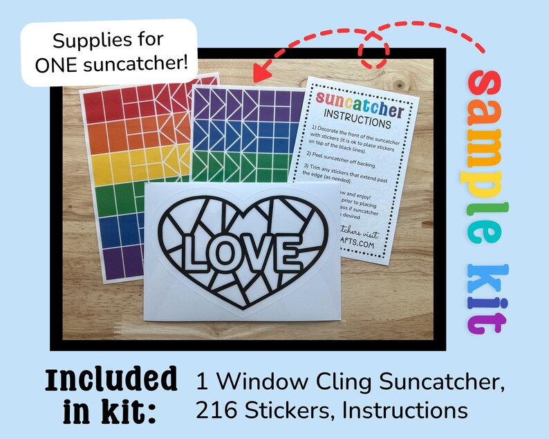 personalized name sticker suncatcher decal, faux stained glass window cling craft kits for kids, pre teenage girl gifts, art kit for toddler Bild 9