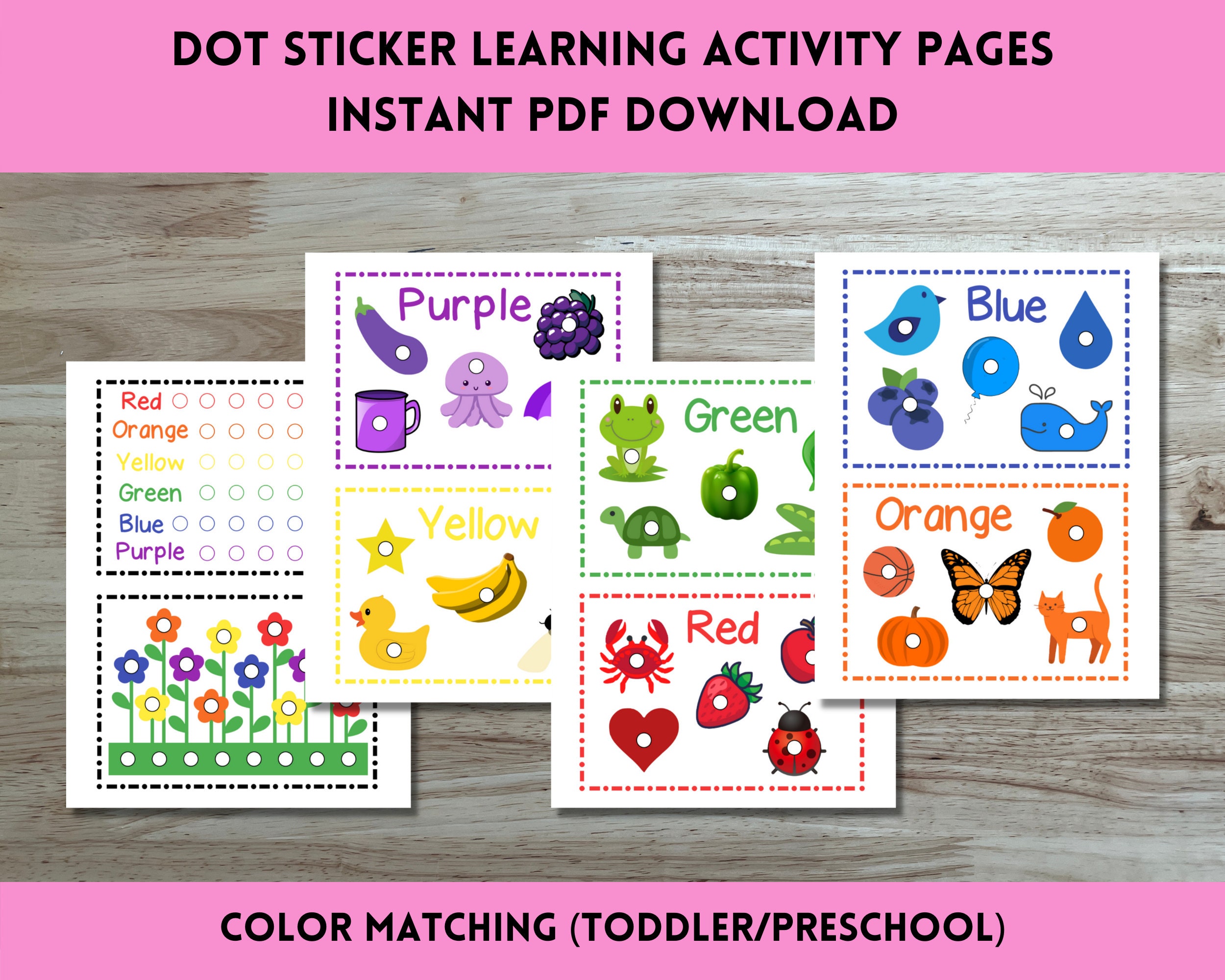 color matching printable preschool worksheets instant etsy