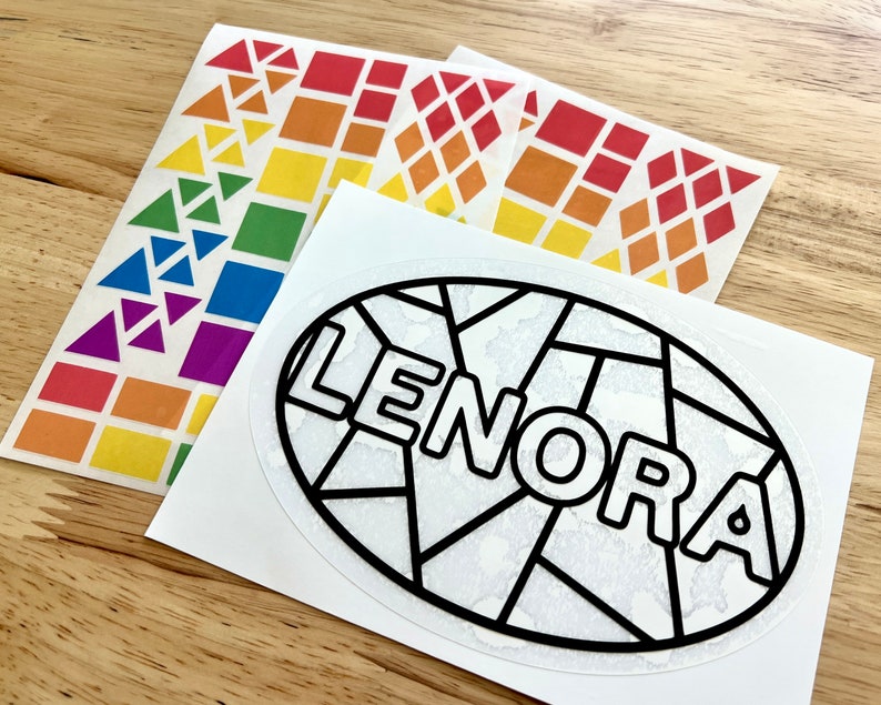 Personalized Name Sticker Suncatcher Decal Faux Stained Glass Etsy