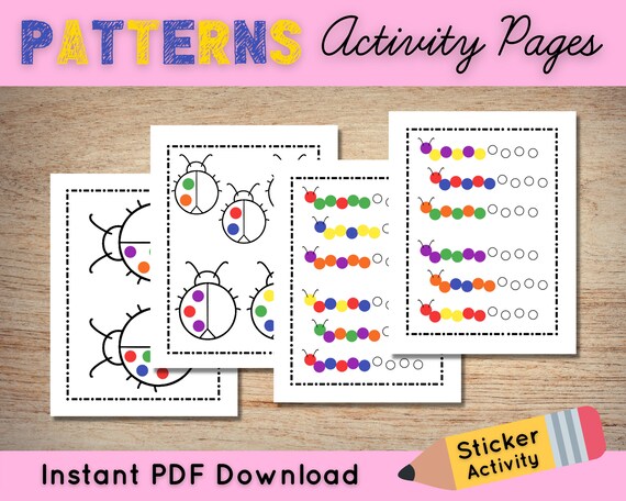 preschool pattern worksheet homeschool printable worksheets etsy
