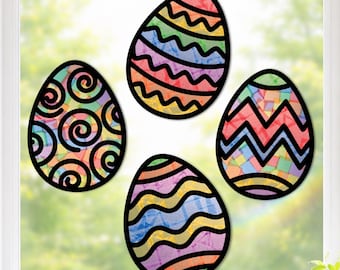 Easter egg suncatcher decal, Easter craft kits for toddlers, Easter basket stuffers for girls, Sunday school crafts, Easter gifts for boys