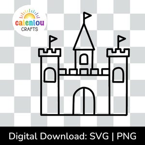 castle outline PNG, SVG, instant digital download, commercial use, svg file for cricut, silhouette cut file, princess fairytale clipart
